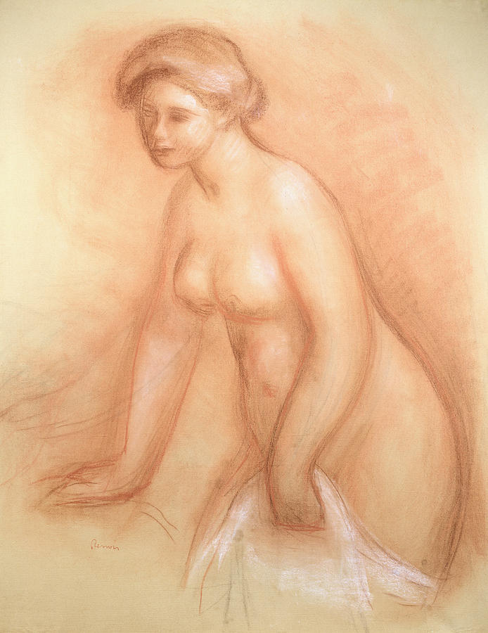 Pierre Auguste Renoir Drawing - Large Bather by Pierre Auguste Renoir