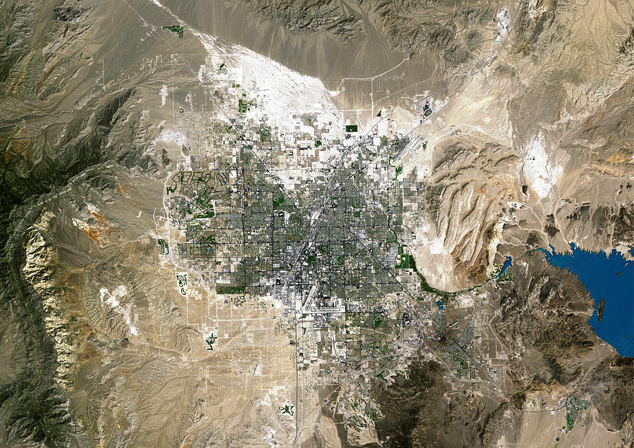 Las Vegas, Satellite Image Photograph by Planetobserver