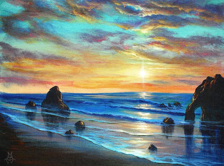 Sunset Painting - Last Light by Marco Aguilar