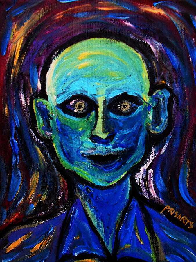 Abstract Painting - Last Smile Portrait Of A Man by Pristine Cartera Turkus