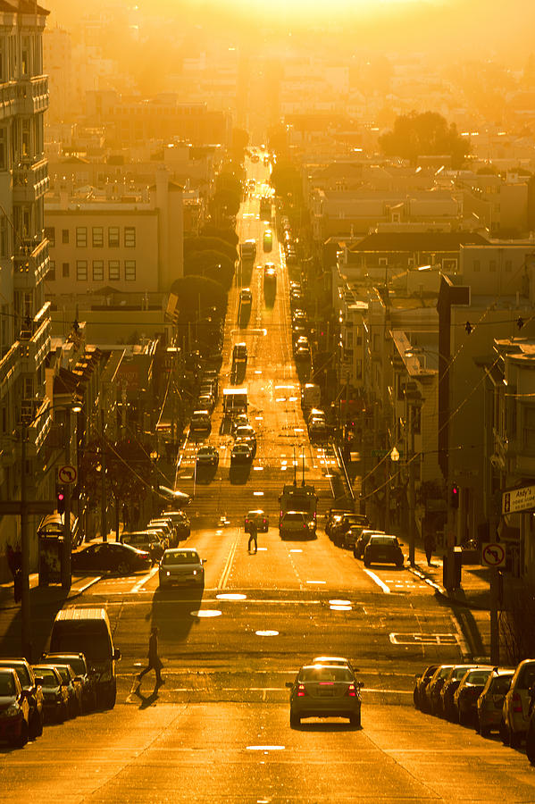 Late Afternoon Sun On San Francisco Street Photograph by Ed Freeman