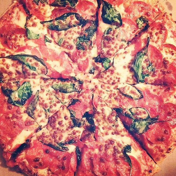 Cheese Photograph - Late Lunch. 
#pizza #spinach by Mariah Robinson