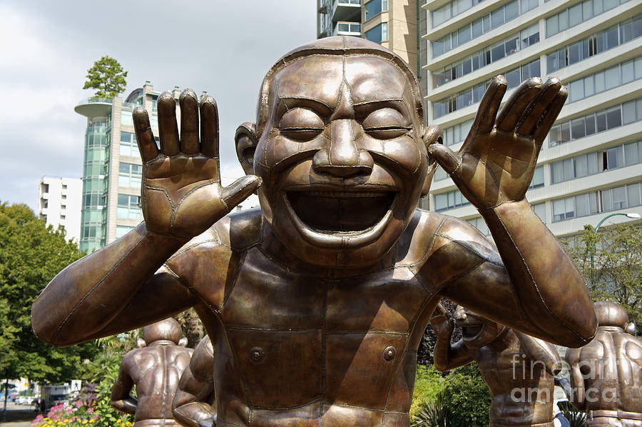 LAUGHING MAN SCULPTURE Vancouver Canada Photograph by John  Mitchell