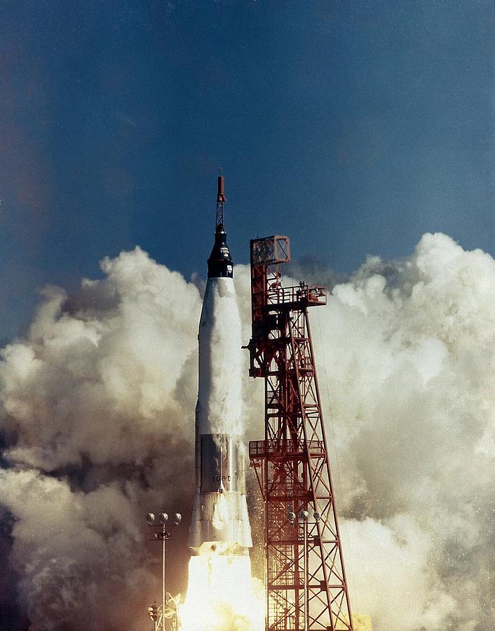 Launch Of Friendship 7, The First Photograph by Everett Launch Of Friendship 7, The First Photograph by Everett