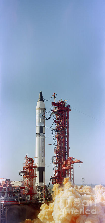 Space Photograph - Launch View Of The Gemini-titan 3 by Stocktrek Images