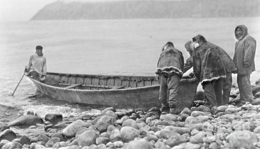 Launching from Little Diomede Island 1928 Photograph by Padre Art
