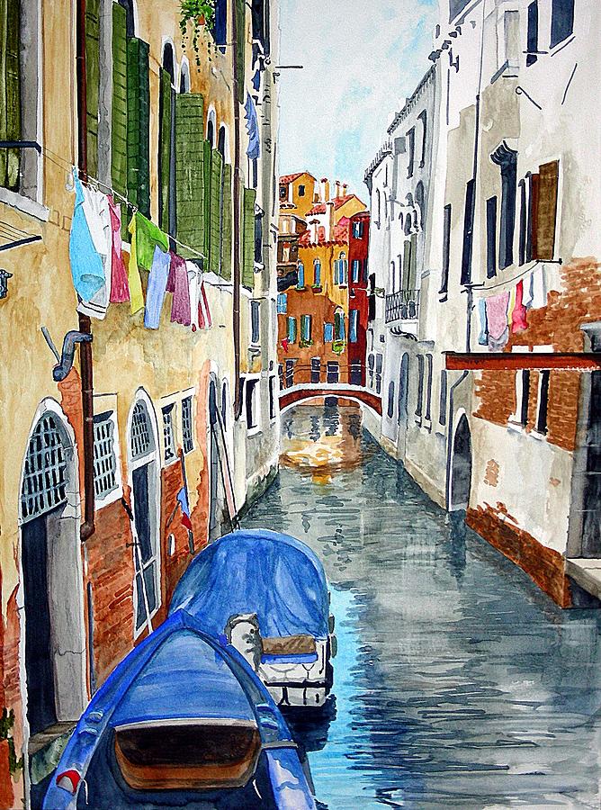 Laundry Day in Venice Painting by Tom Riggs