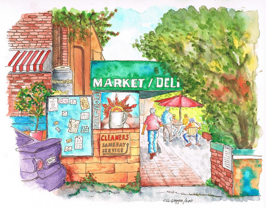 Laurel Canyon Market and Deli in Laurel Canyon, Hollywood Hills, California Painting by Carlos G Groppa