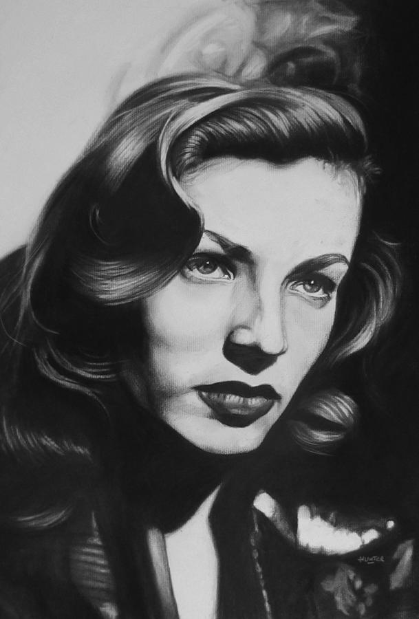 Lauren Bacall Drawing by Steve Hunter