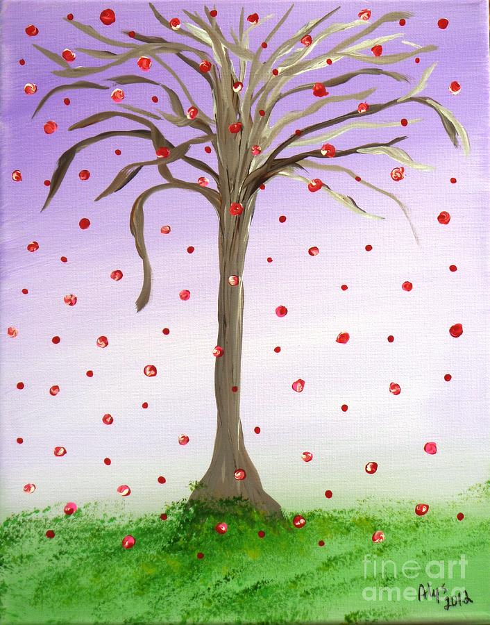 Tree Painting - Lavendar Sky Wishing Tree by Alys Caviness-Gober