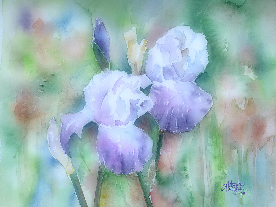 Lavender Iris Painting by Arline Wagner