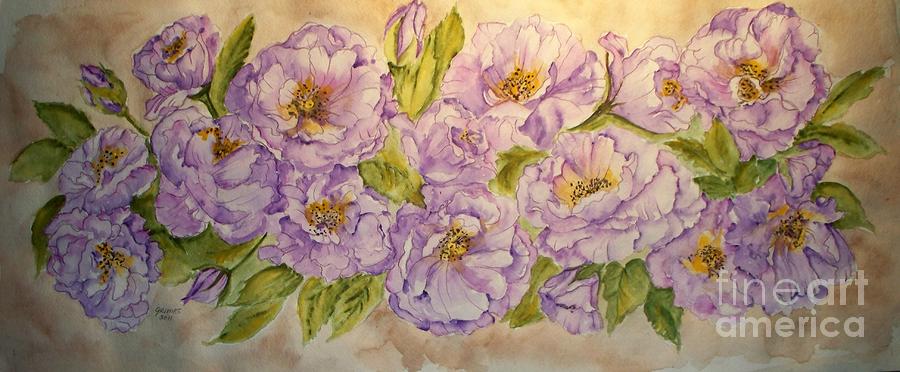Lavender Roses Painting by Carol Grimes