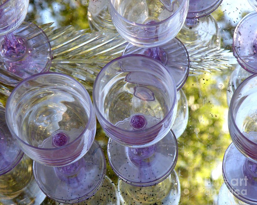 Glasses Photograph - Lavender Wine Glasses by Lainie Wrightson