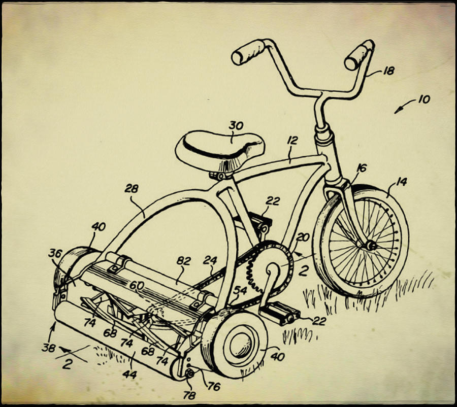 Lawnmower Tricycle Patent Digital Art by Bill Cannon