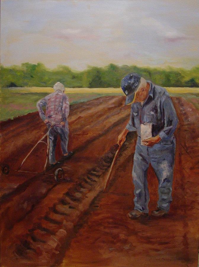 Laying Off Rows Painting by Carol Berning