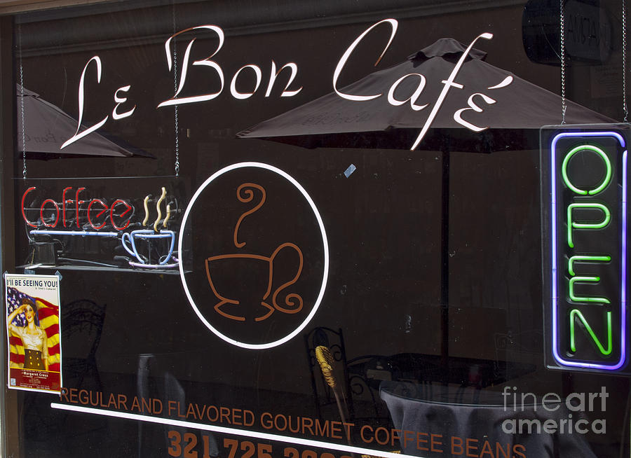 Le Bon Cafe In Downtown Melbourne Florida Photograph By Allan Hughes