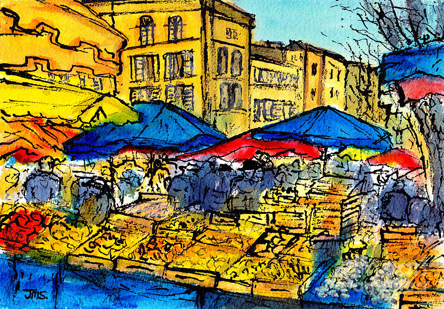 Le Marche - Cahors Painting by Jackie Sherwood