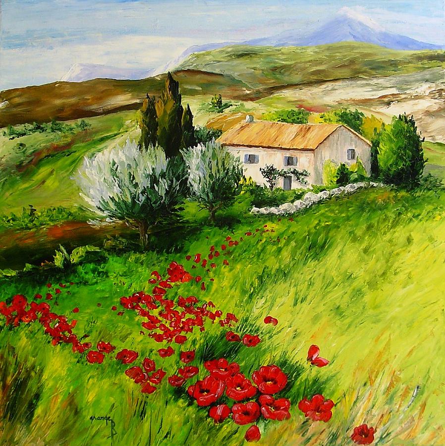 Landscape Painting - Le Mas Perdu by Brigitte Grange