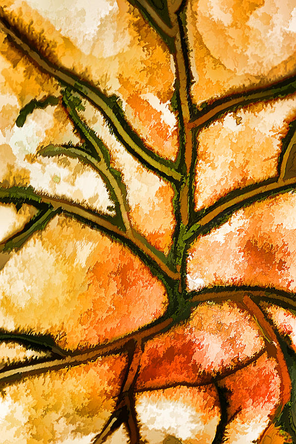 Leaf Vein Abstract Painting by Tracie Schiebel