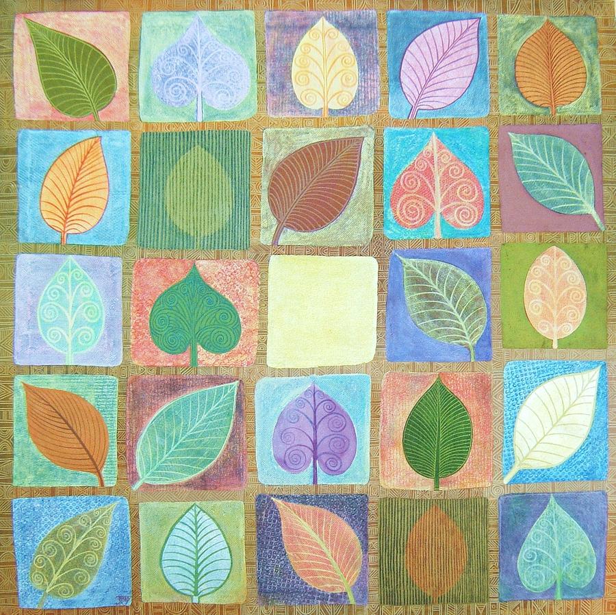 Leafy Squares Painting by Jennifer Baird Leafy Squares Painting by Jennifer Baird