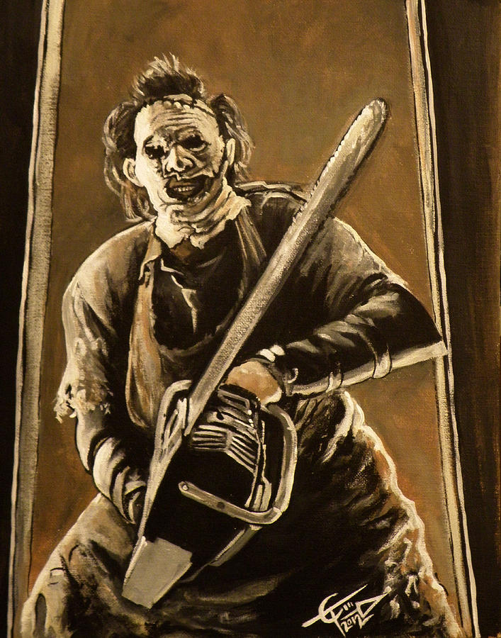 Leatherface Painting by Tom Carlton