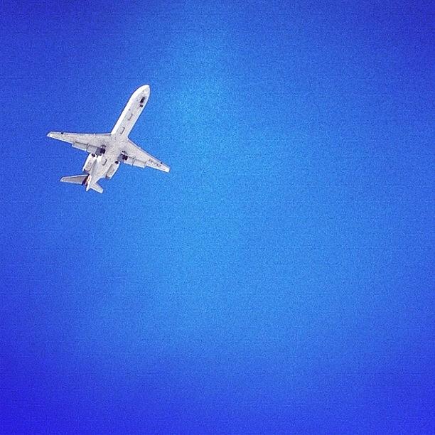 Airplane Photograph - Leaving On A Jet Plane #blue #sky by Josh Allsop