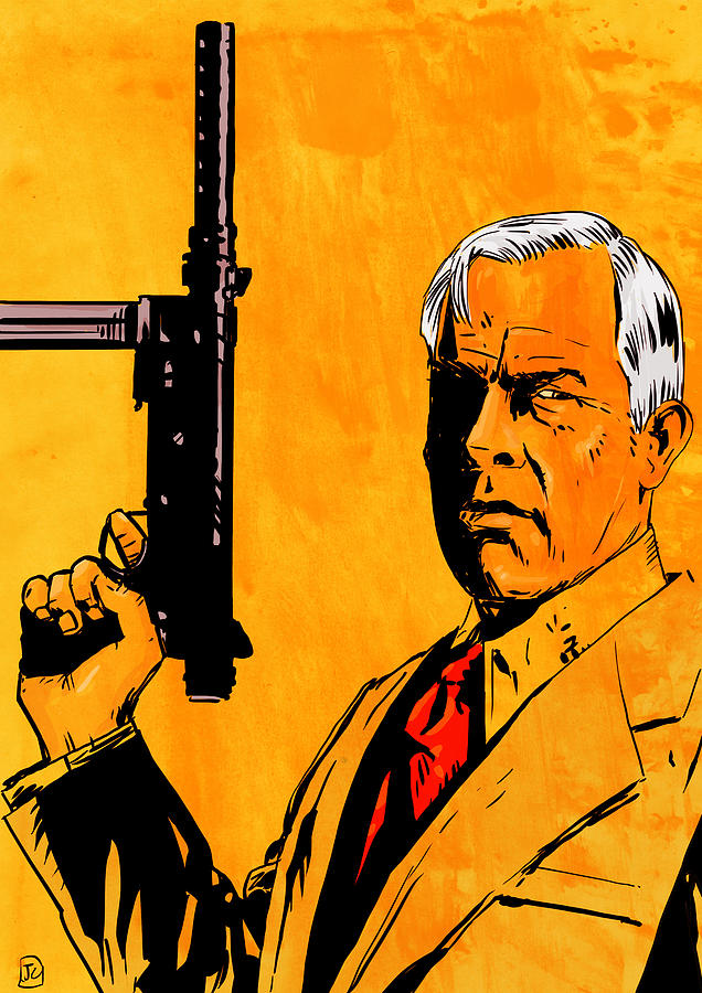 Lee Marvin Drawing by Giuseppe Cristiano