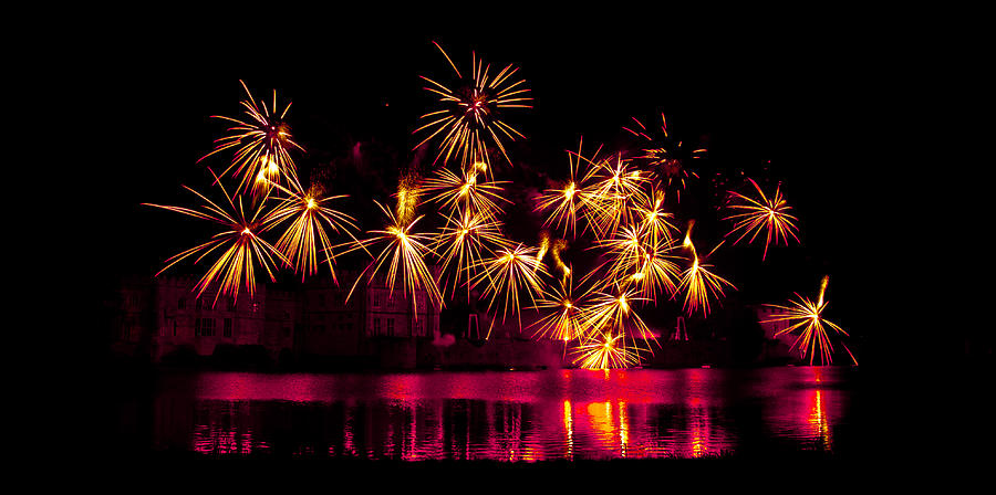 Castle Photograph - Leeds Castle Fireworks by Dawn OConnor