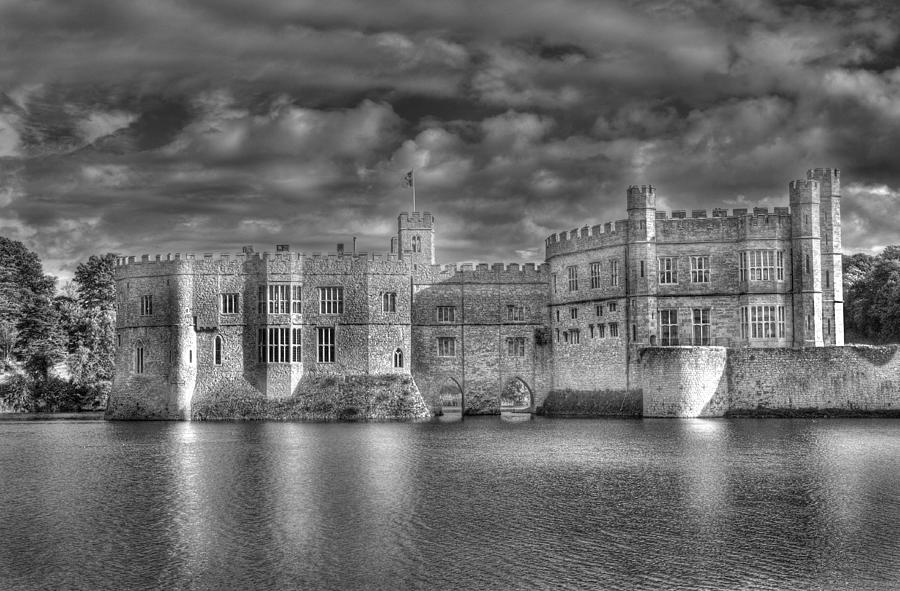 Leeds Castle In Black And White Photograph
