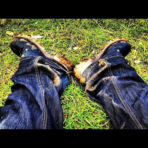Boot Photograph - #leedsfestival2012 #boots #mud #jeans by Toonster The Bold