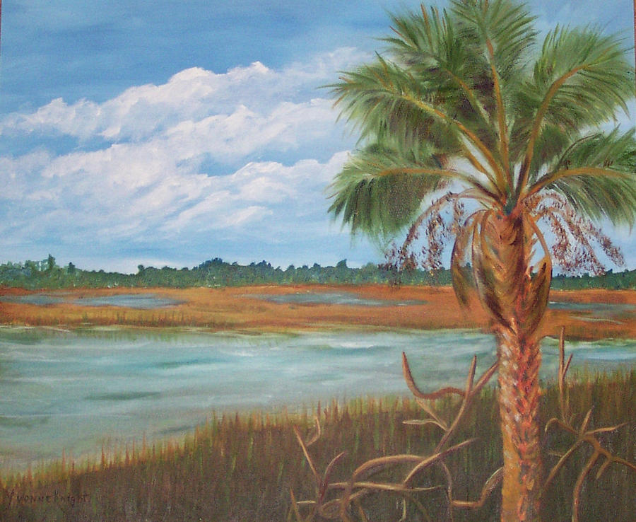 Blue Skies Painting - Lees Palm by Yvonne Knight