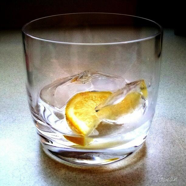 Summer Photograph - Lemon & Rocks. #glass #drink #rocks by Jess Gowan