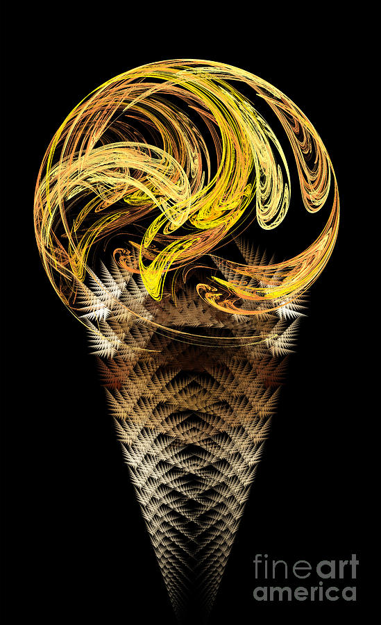 Lemon Ice Cream Cone Digital Art by Andee Design