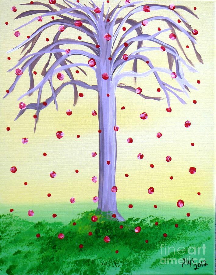 Tree Painting - Lemonade Sky Wishing Tree by Alys Caviness-Gober