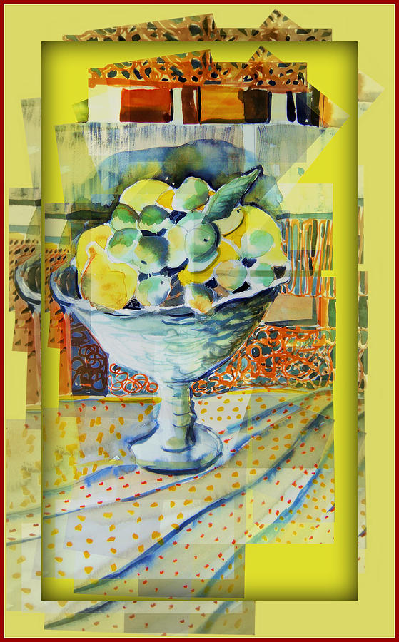 Lemon Painting - Lemons Ala Cart by Mindy Newman