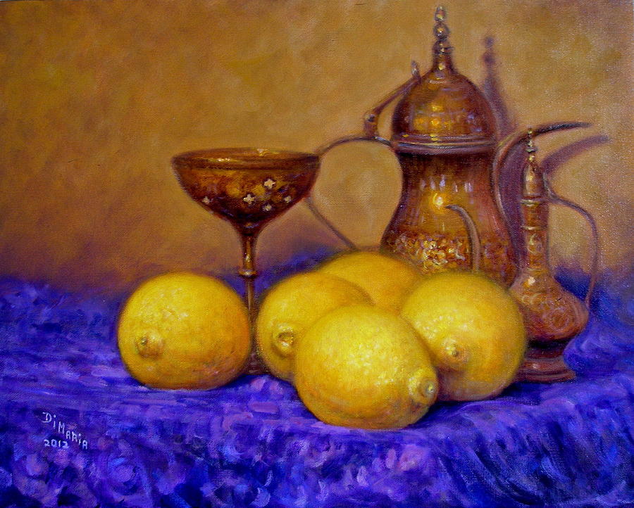 Lemons and Brass Painting by Donelli  DiMaria