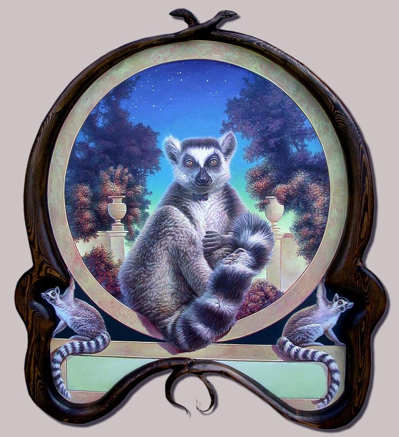 ZooFari Poster The Lemur #2 Painting by Hans Droog