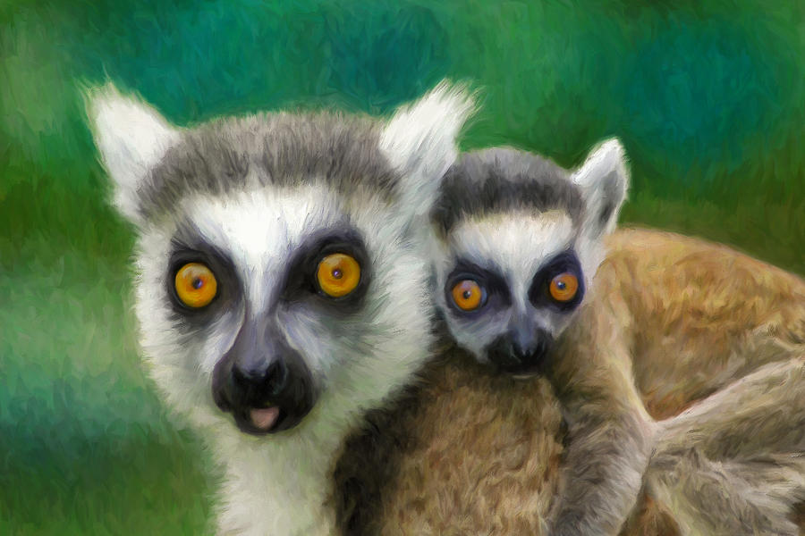Lemurs Painting by Dominic Piperata