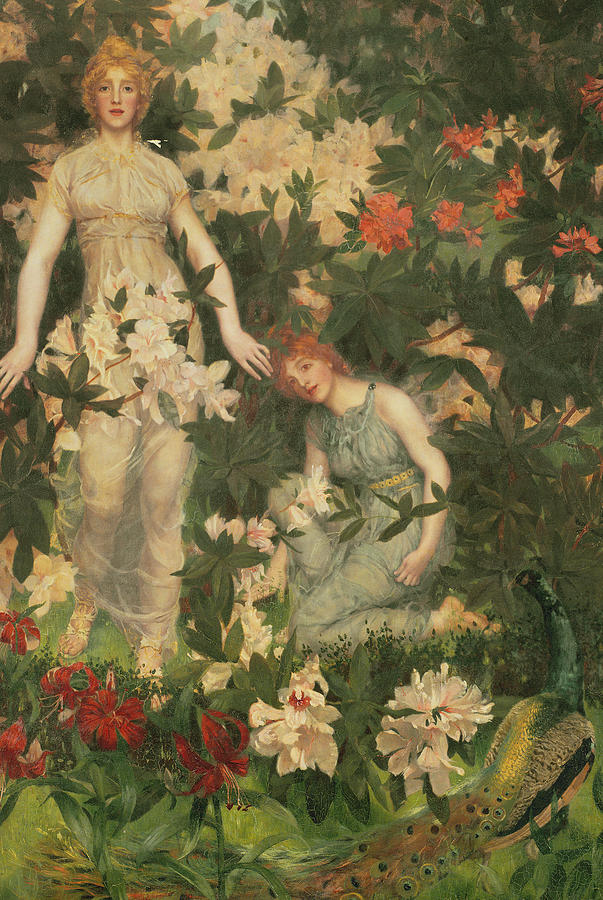 Leontium And Ternissa In The Garden Of Epicurus Painting by William Stott