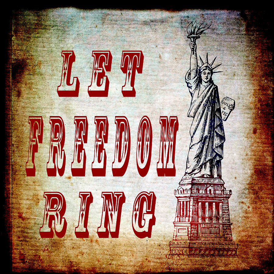 Let Freedom Ring Mixed Media by Angelina Tamez