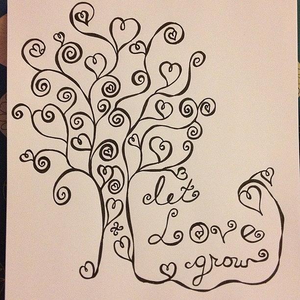 Doodle Photograph - Let Love Grow... #aedm2012 #doodle #art by Lori Moon