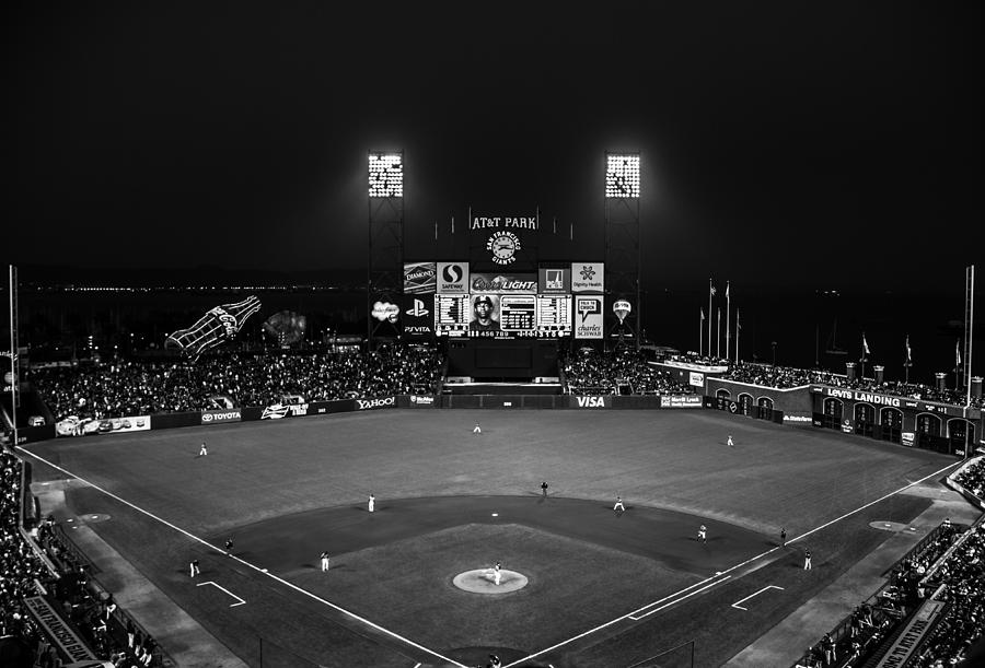 San Francisco Photograph - Lets Go Giants BW by Rick DeMartile