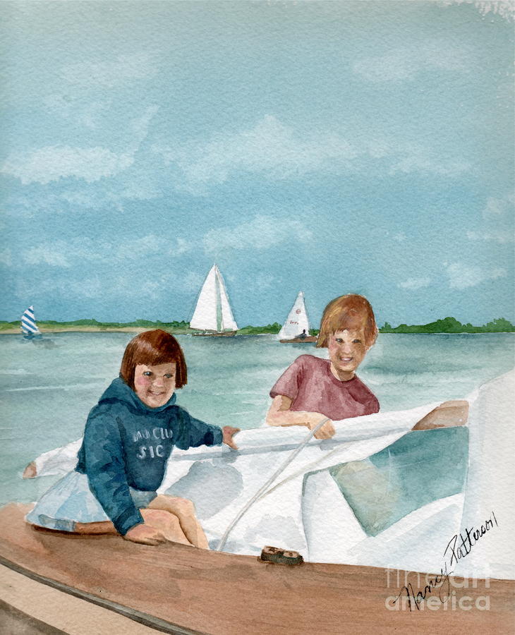 Lets Go Sailing  Painting by Nancy Patterson