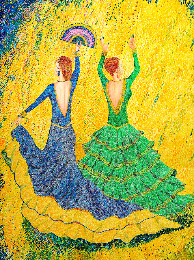Flamenco Painting - Lets Tango Flamenco I by Sushobha Jenner