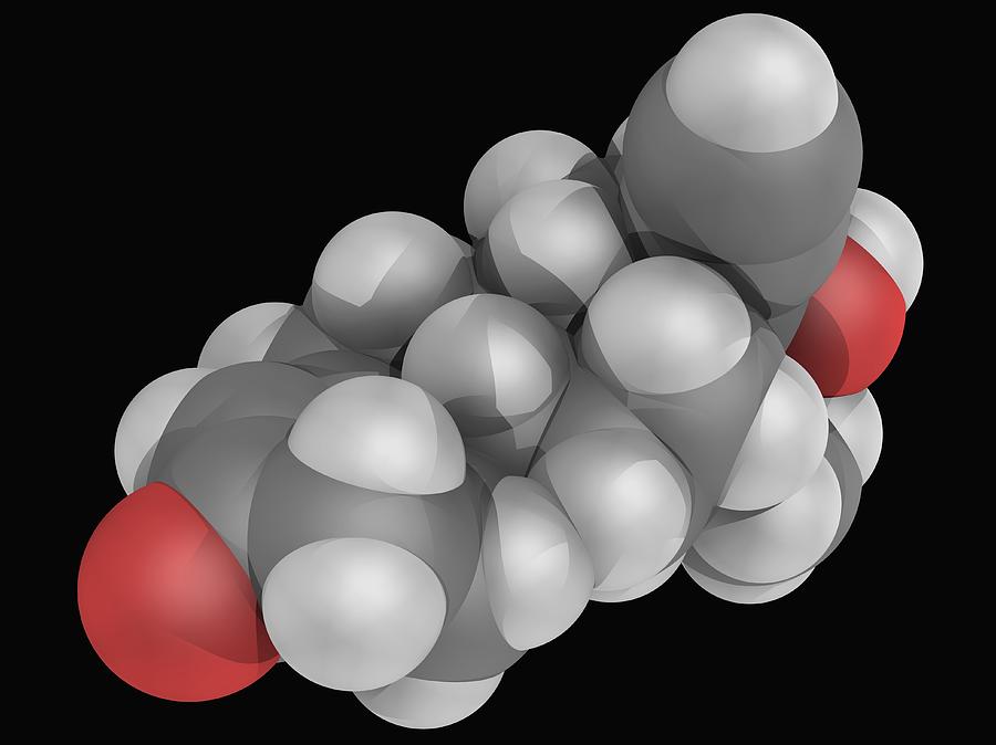 Levonorgestrel Drug Molecule Digital Art by Laguna Design