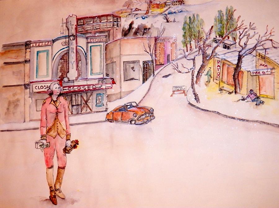 Lewiston as a ghost town Painting by Debbi Saccomanno Chan