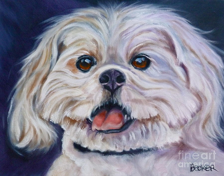 Lhasa Apso Painting by Susan A Becker
