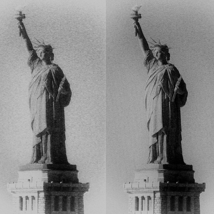American Landmark Photograph - Liberty Black and White by Stephen Walker