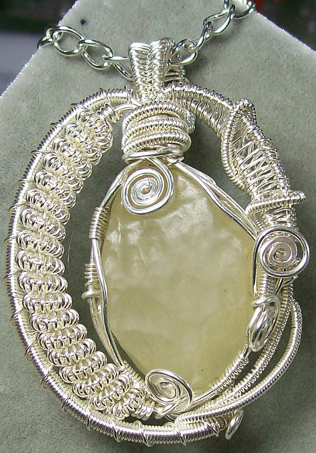 Libyan Desert Glass And Silver Pendant Jewelry By Heather Jordan   Libyan Desert Glass And Silver Pendant Heather Jordan 