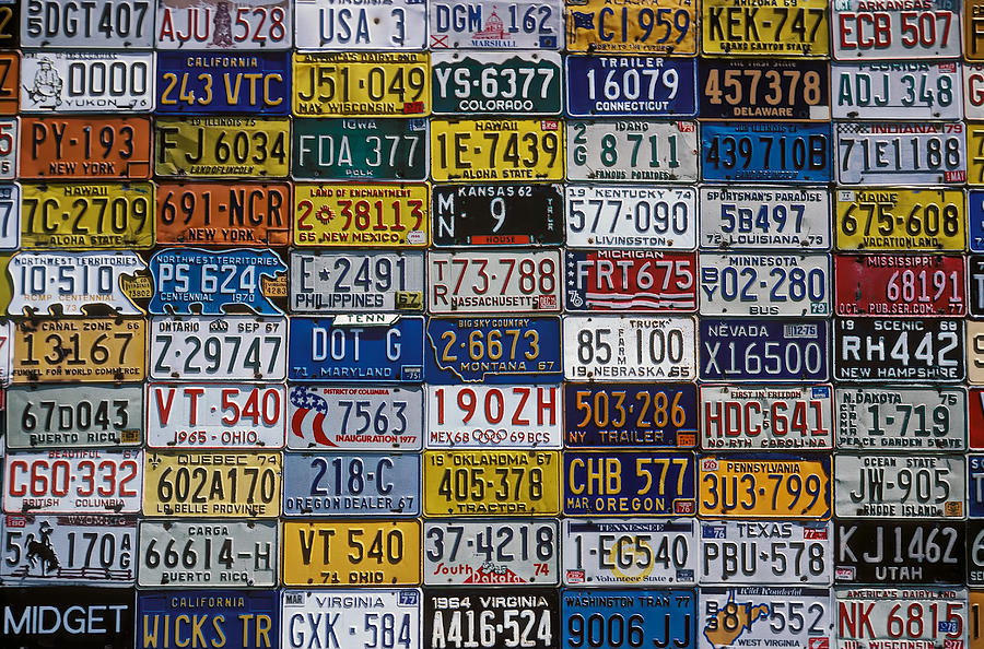 License plates Photograph by Garry Gay